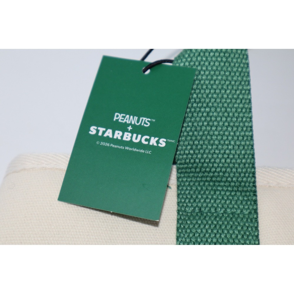 Starbucks x Peanuts 2026 Snoopy Canvas Tote Bag & Plush Charm Keychain Set - Picture 8 of 16